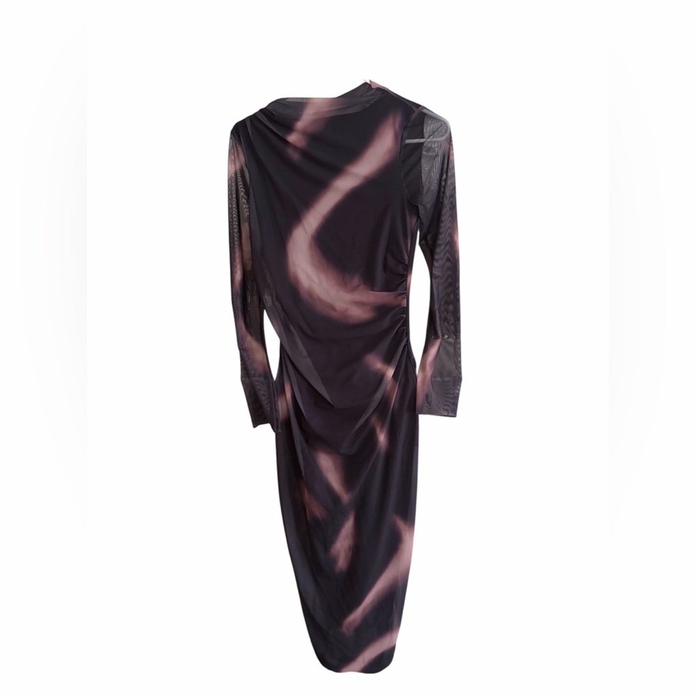 Fashion Nova Black and Pink Long Sleeve Dress